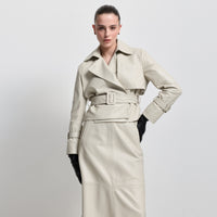 Nicole Cropped Trench - Porcelain Leather