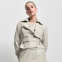 Nicole Cropped Trench - Porcelain Leather