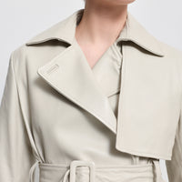Nicole Cropped Trench - Porcelain Leather