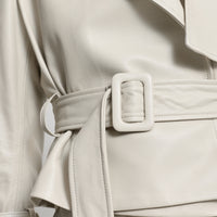 Nicole Cropped Trench - Porcelain Leather