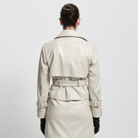 Nicole Cropped Trench - Porcelain Leather