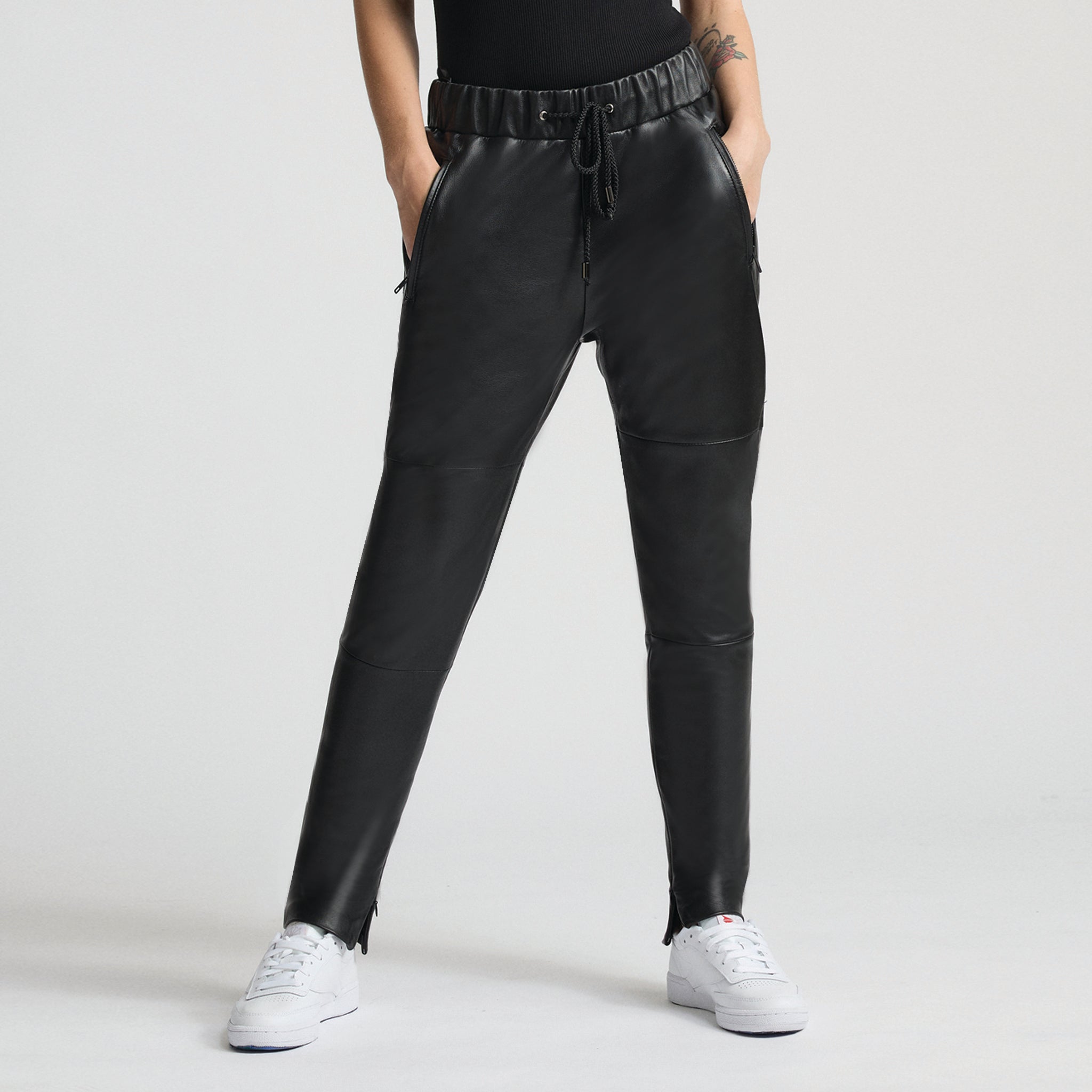 Reagan Leather Joggers Pant - Jet Black – RAW by RAW