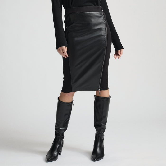 Scarlett Leather Skirt - Jet Black