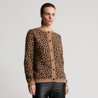 Chiara - Reversible Cashmere Knit Cardigan - Leopard