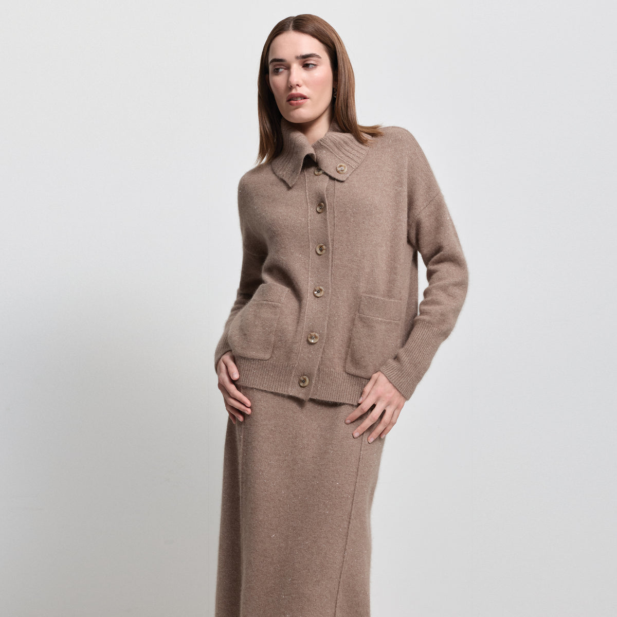 Claudine Knit Skirt - Toblerone