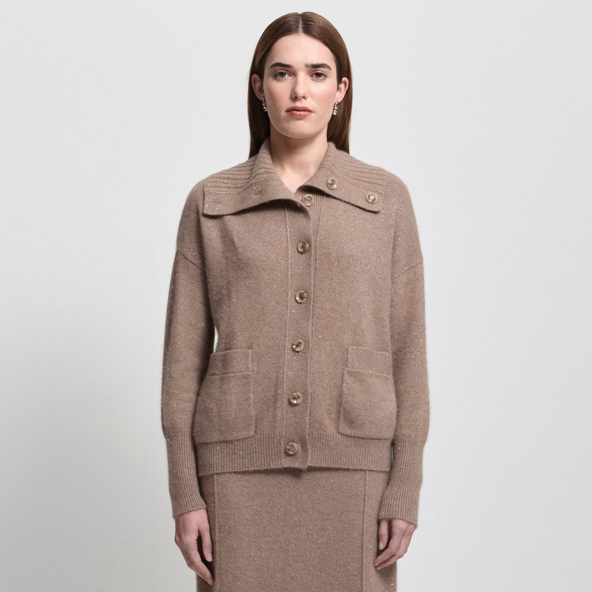 Simona Knit Cardigan- Toblerone