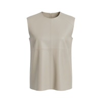Didi Leather Top - Porcelain