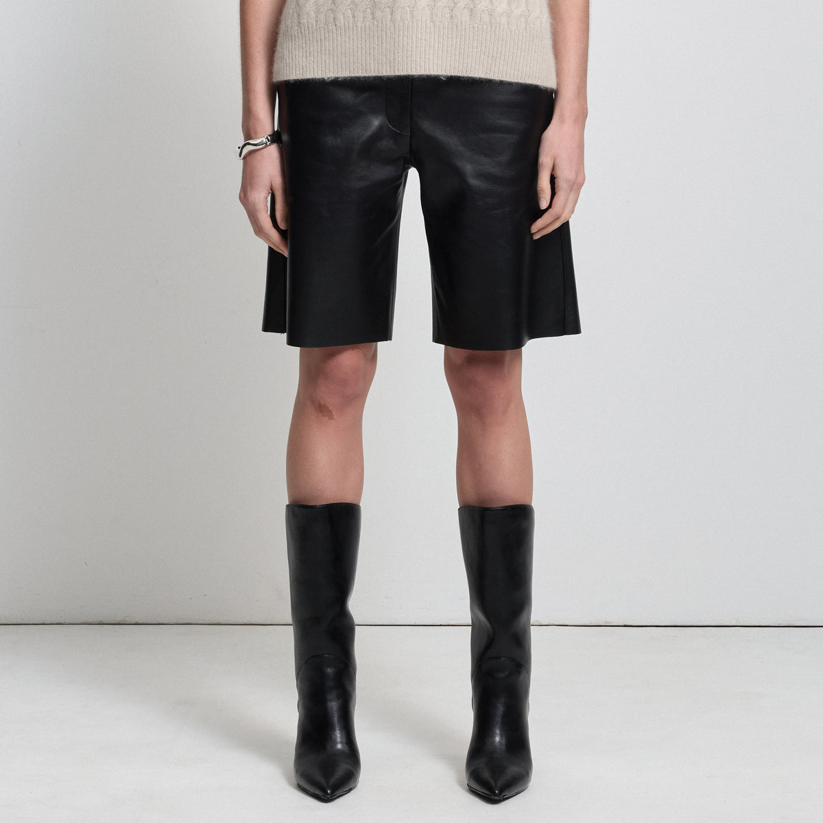 Xavier Shorts - Jet Black Leather