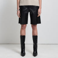 Xavier Shorts - Jet Black Leather
