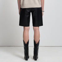 Xavier Shorts - Jet Black Leather