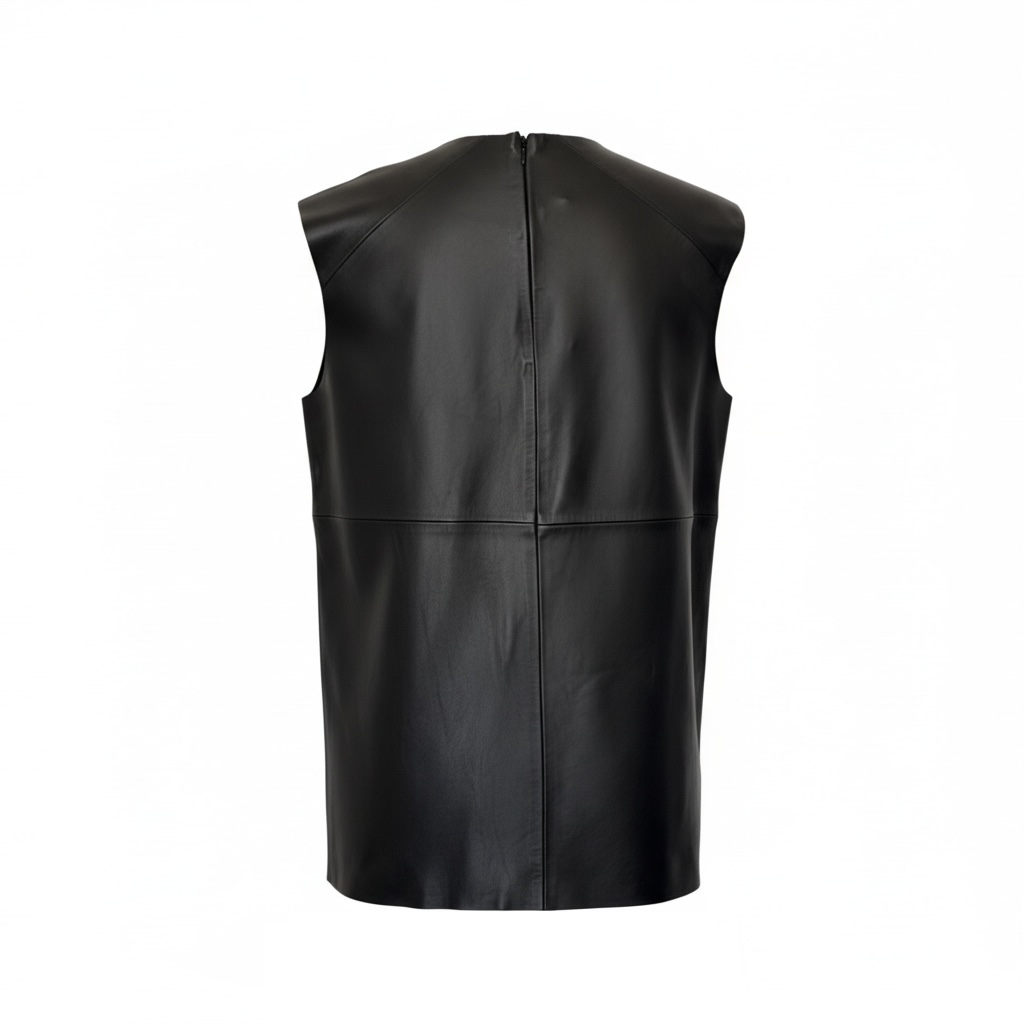Didi Leather Top - Jet Black