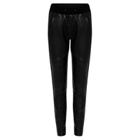 Frankie Leather Jogger Pant - Jet Black