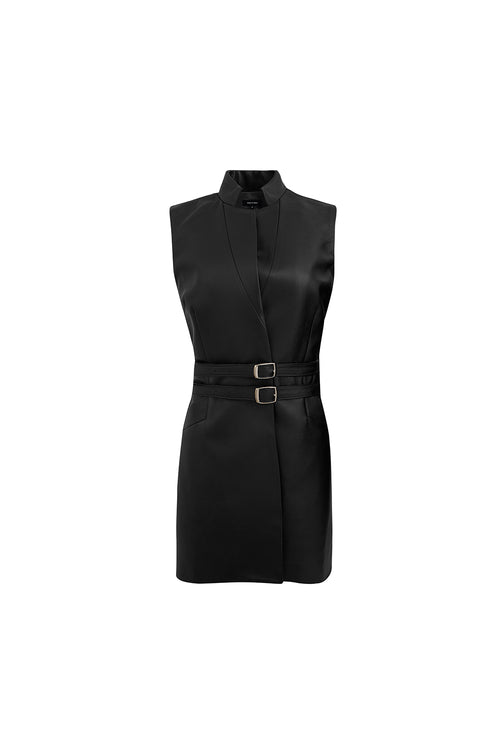 Eloise Three Quarter Vest - Jet Black