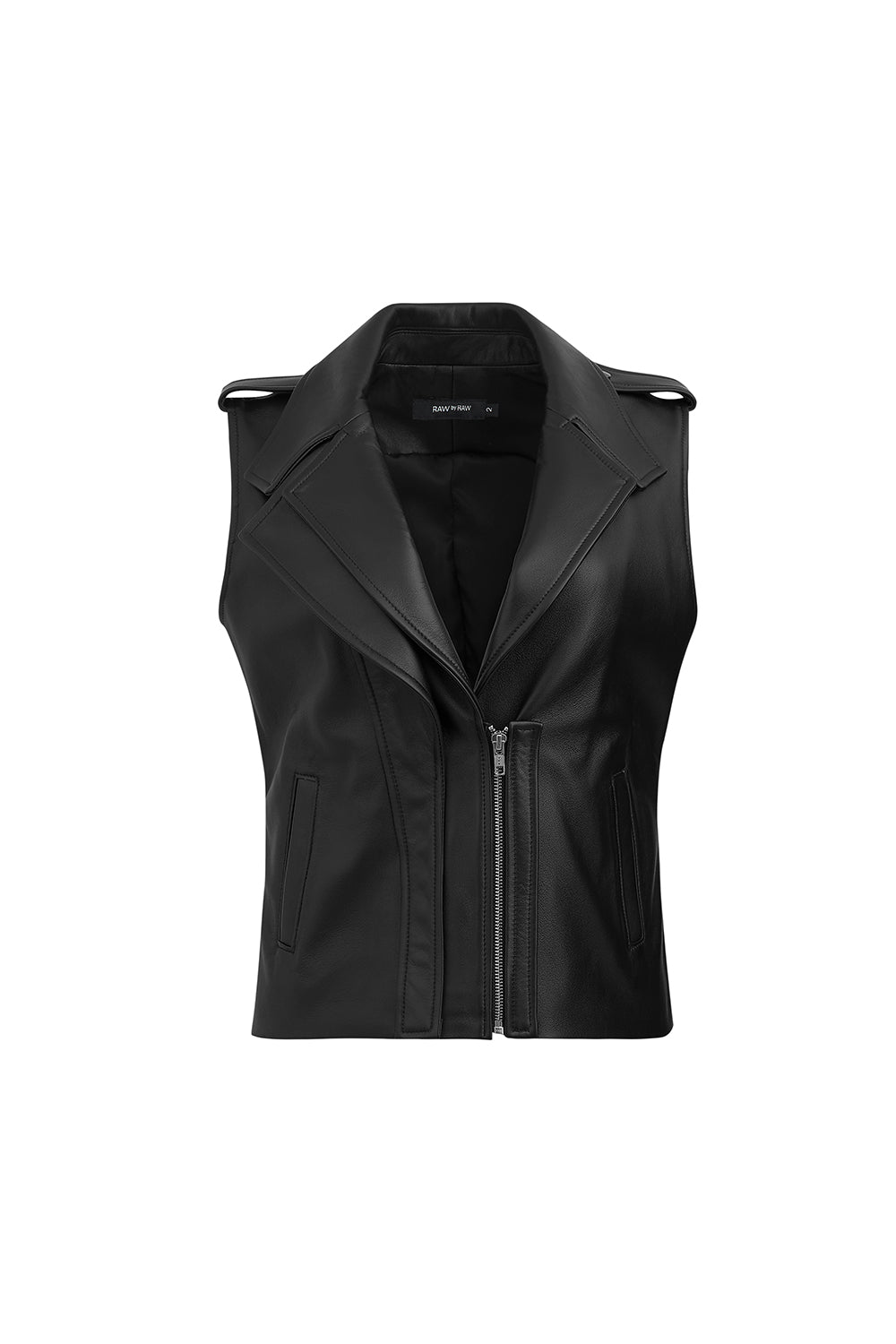 Elinor Leather Vest - Jet Black