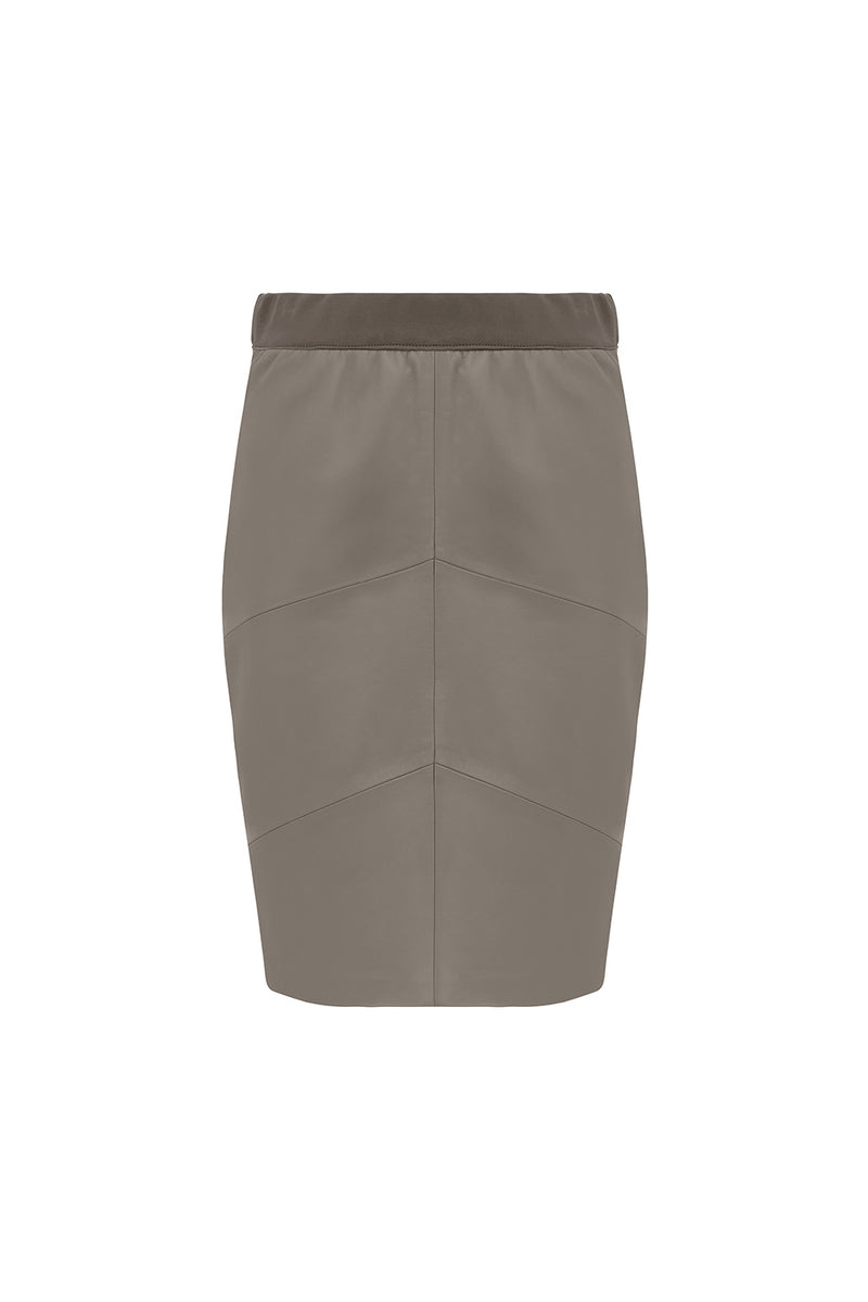 Trivett Leather Skirt - Chinchilla