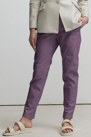 Fergie Leather Jogger Pant - Lilac